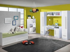 Børneværelsessæt Merevari 108 (Hvid + Glansfuld hvid + Grå)