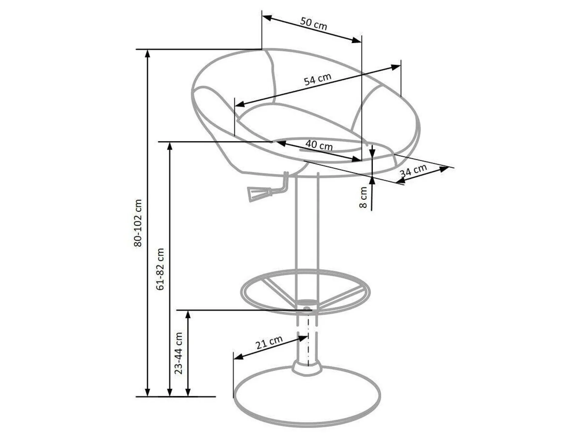 Counterstol Houston 452 (Grå)