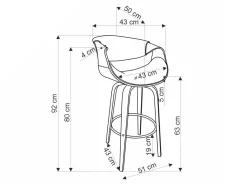 Counterstol Houston 1599 (Grå + Valnød)