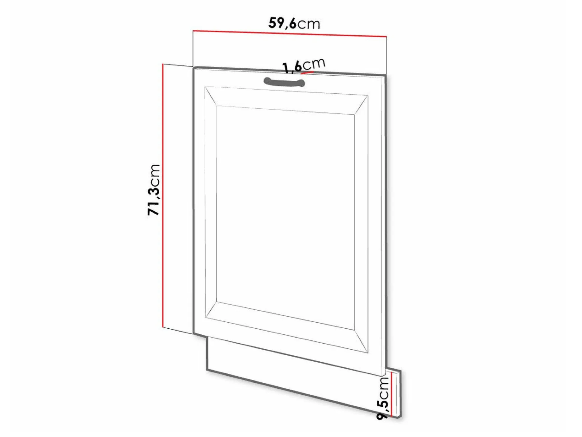 Dør til opvaskemaskine Retro White 147