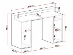Gamingbord Lila (Hvid)