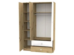 Garderobeskab Almira 102 (Artisan eg + Hvid)