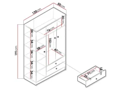 Garderobeskab Almira 102 (Artisan eg + Hvid)