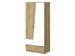 Garderobeskab Almira 100 (Artisan eg + Hvid)