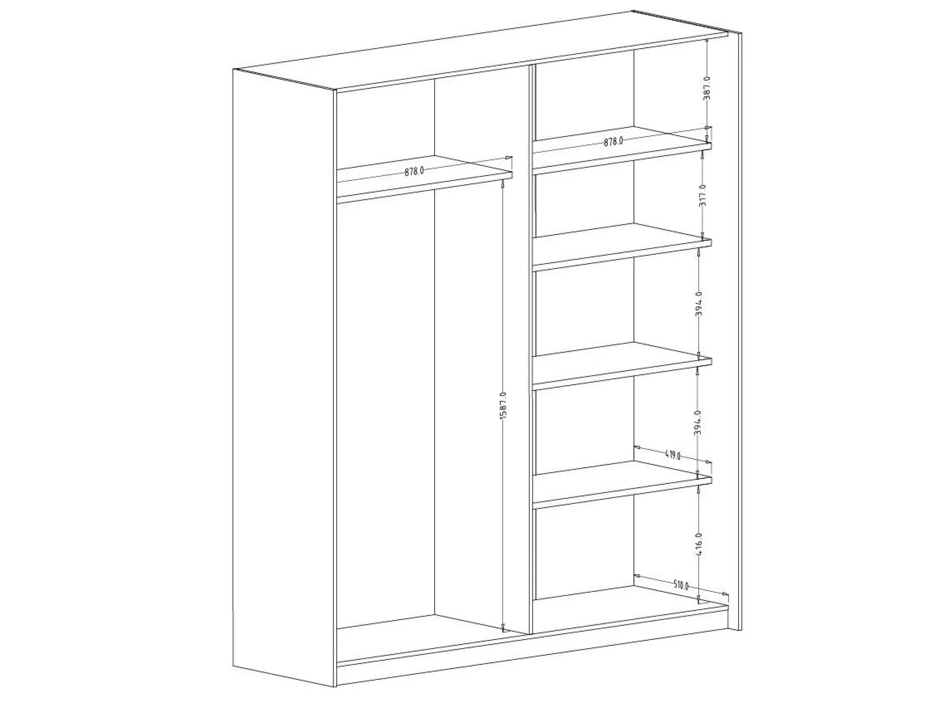Garderobeskab Austin 372 (Beige)