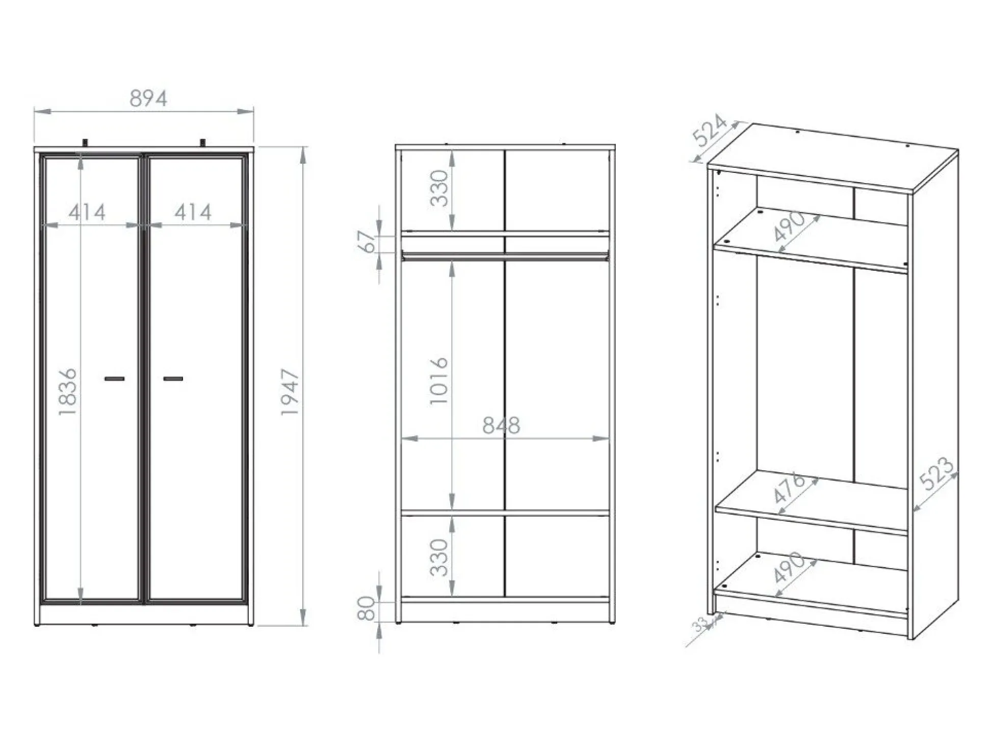 Garderobeskab Avibale 100