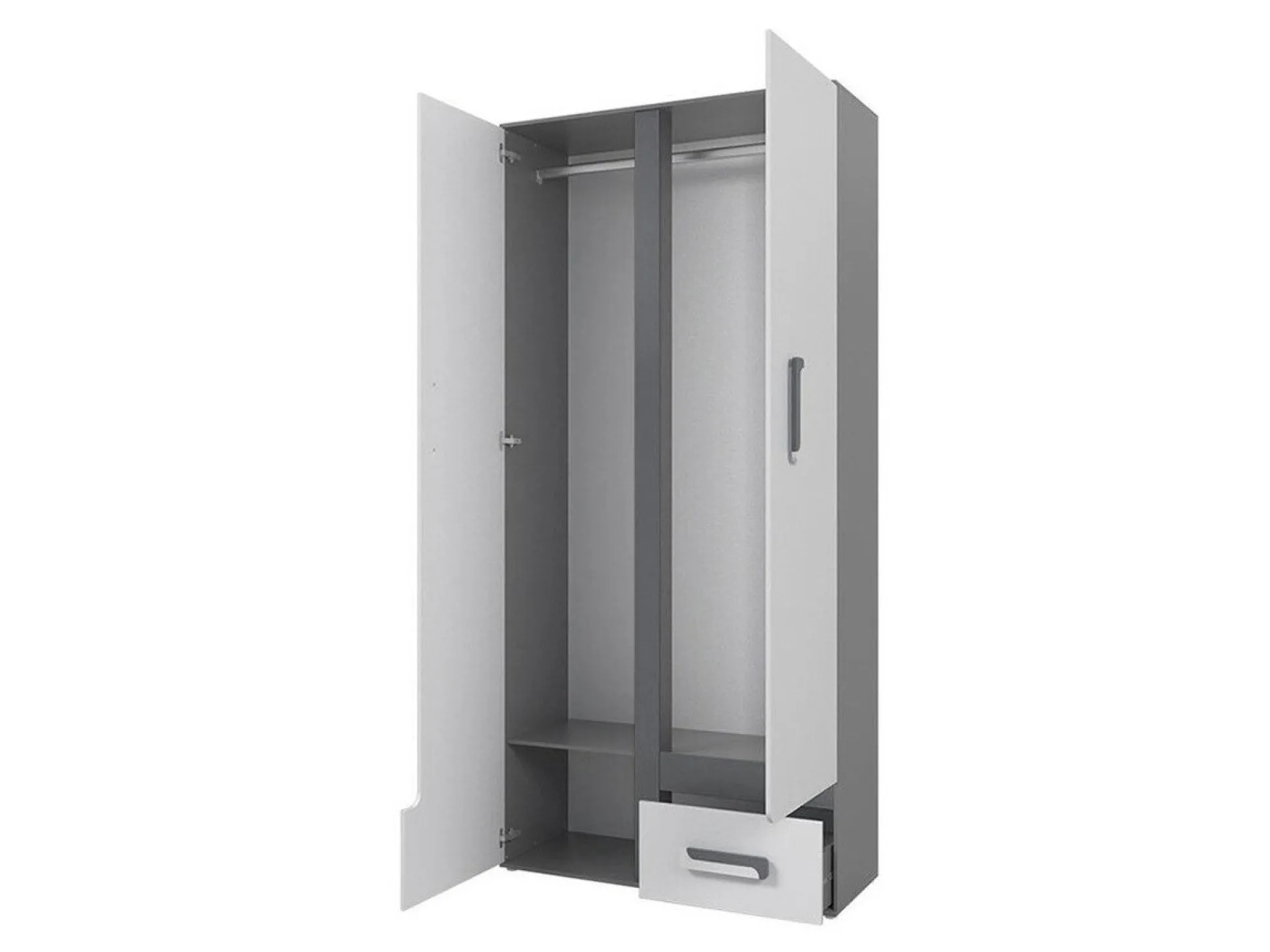 Garderobeskab Aviseve 106 (Antracit + Hvid)