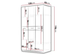 Garderobeskab Campus (Hvid + Glansfuld hvid)
