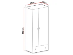 Garderobeskab Camteso 101 (Hvid + Egetræ + Turkis)