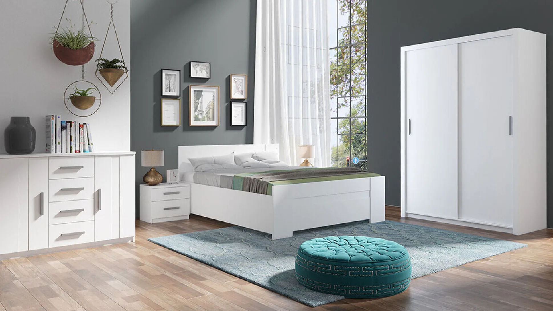 Garderobeskab Catromi 105 (Hvid)