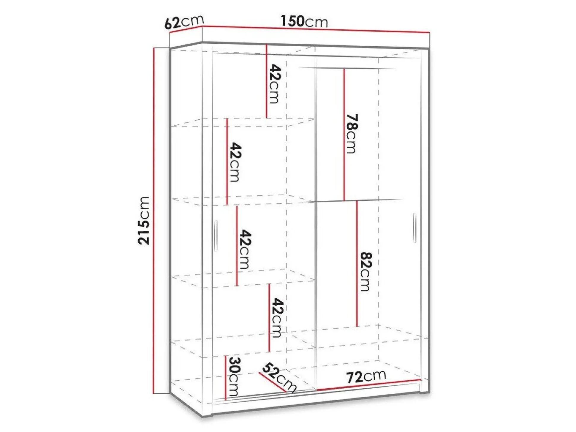 Garderobeskab Catromi 105 (Hvid)