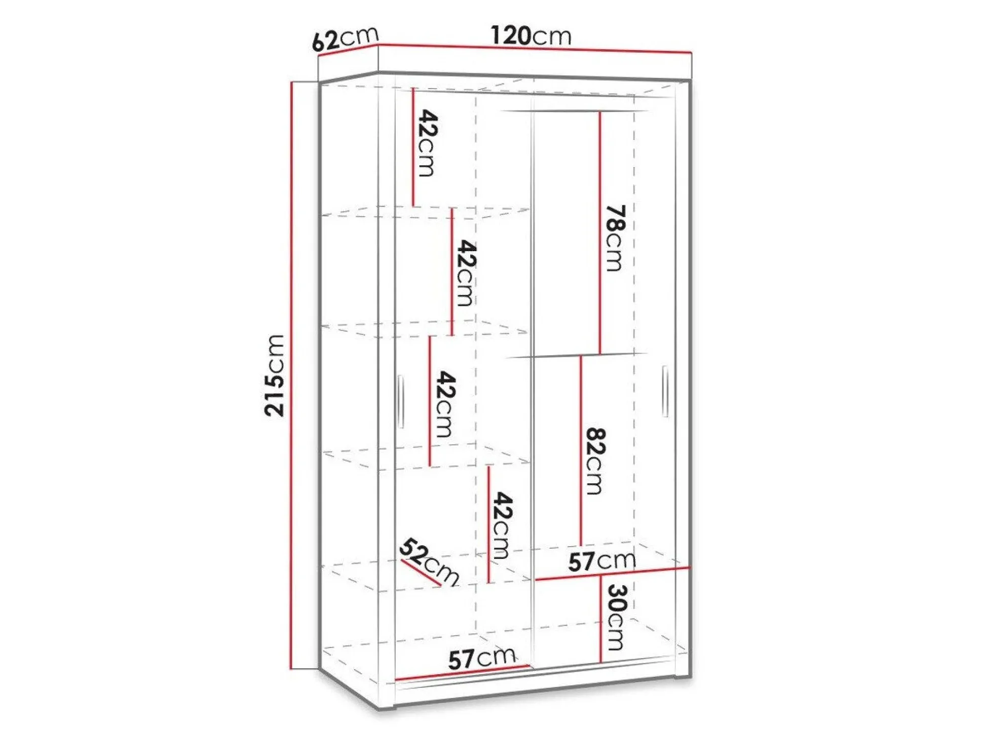 Garderobeskab Catromi 102 (Hvid)