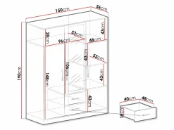 Garderobeskab Cavmero 103 (Sonoma eg + Hvid)
