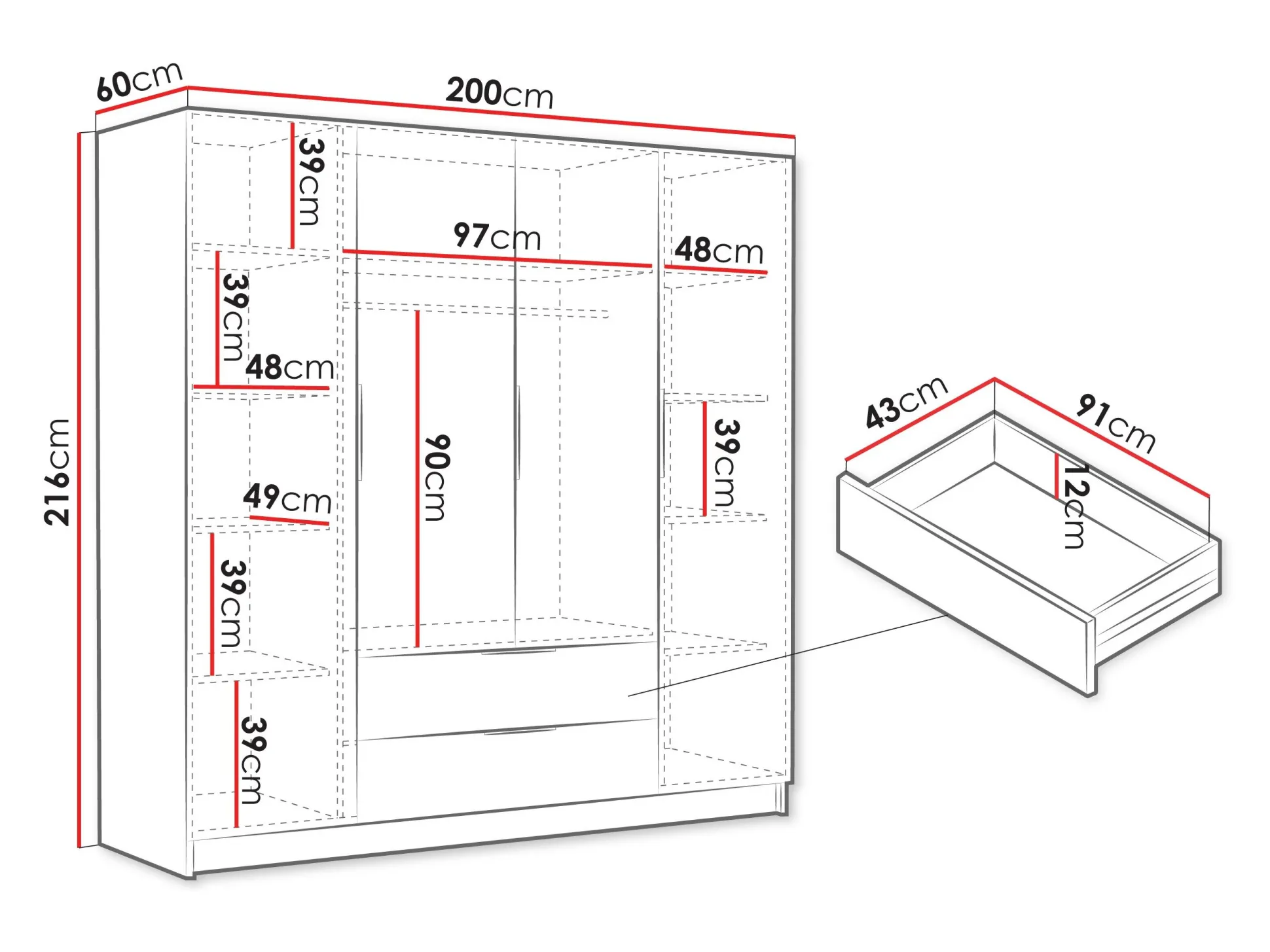 Garderobeskab Closico Cadron I (Kashmir)