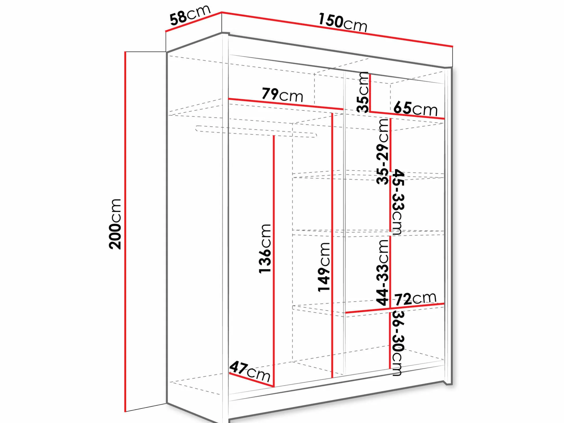 Garderobeskab Closico Camera S (Hvid)
