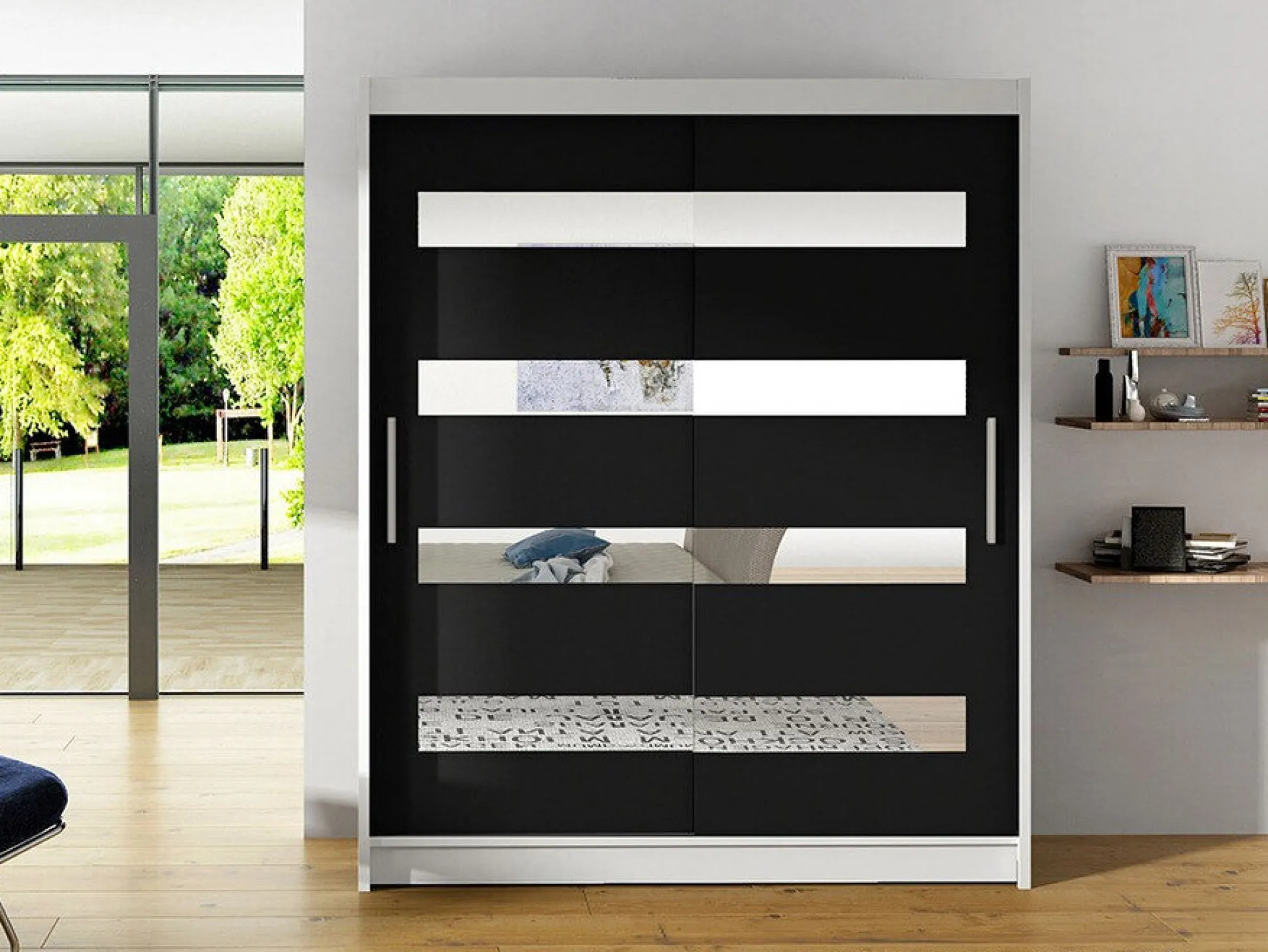 Garderobeskab Closico Camera XIII (Hvid + Sort)