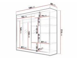 Garderobeskab Closico Cavaris II (Sort + Artisan eg)