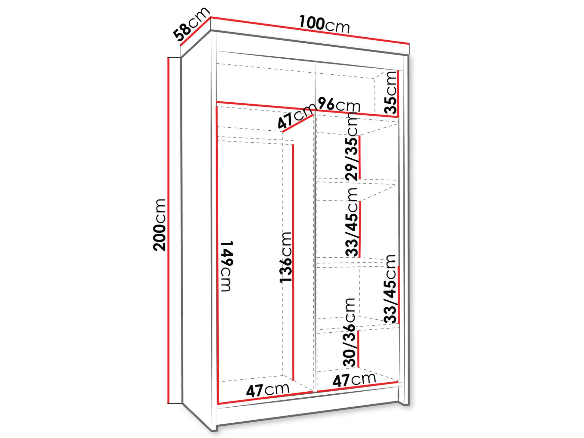 Garderobeskab Closico Corden III (Hvid)
