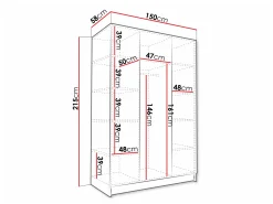 Garderobeskab Closico Decoron III (Hvid + Sort)