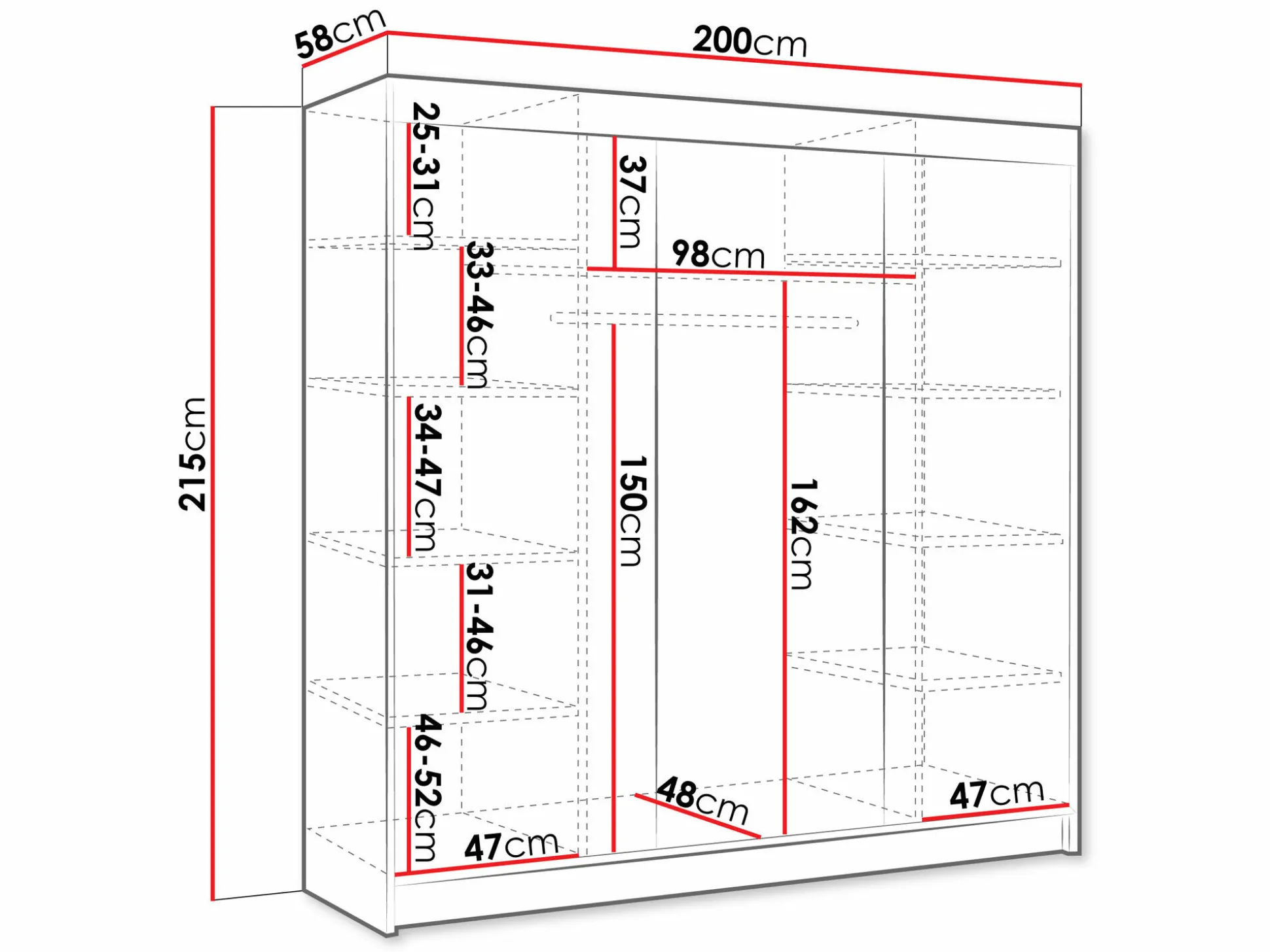 Garderobeskab Closico Durion II (Hvid)