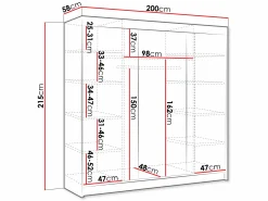 Garderobeskab Closico Durion III (Sort)
