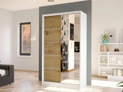 Garderobeskab Closico Fractor III (Hvid + Artisan eg)