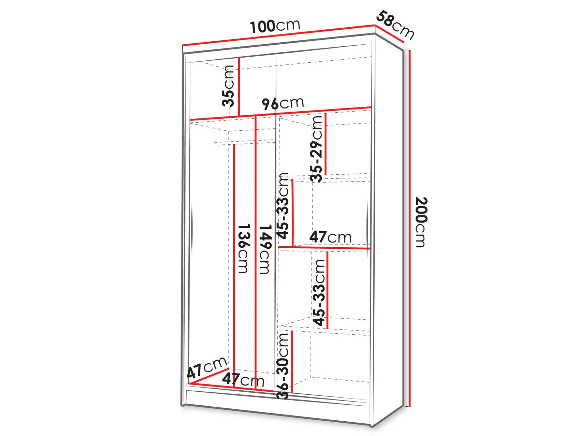 Garderobeskab Closico Fractor V (Sort + Artisan eg)