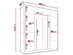 Garderobeskab Closico Navor III (Kashmir + Gylden)