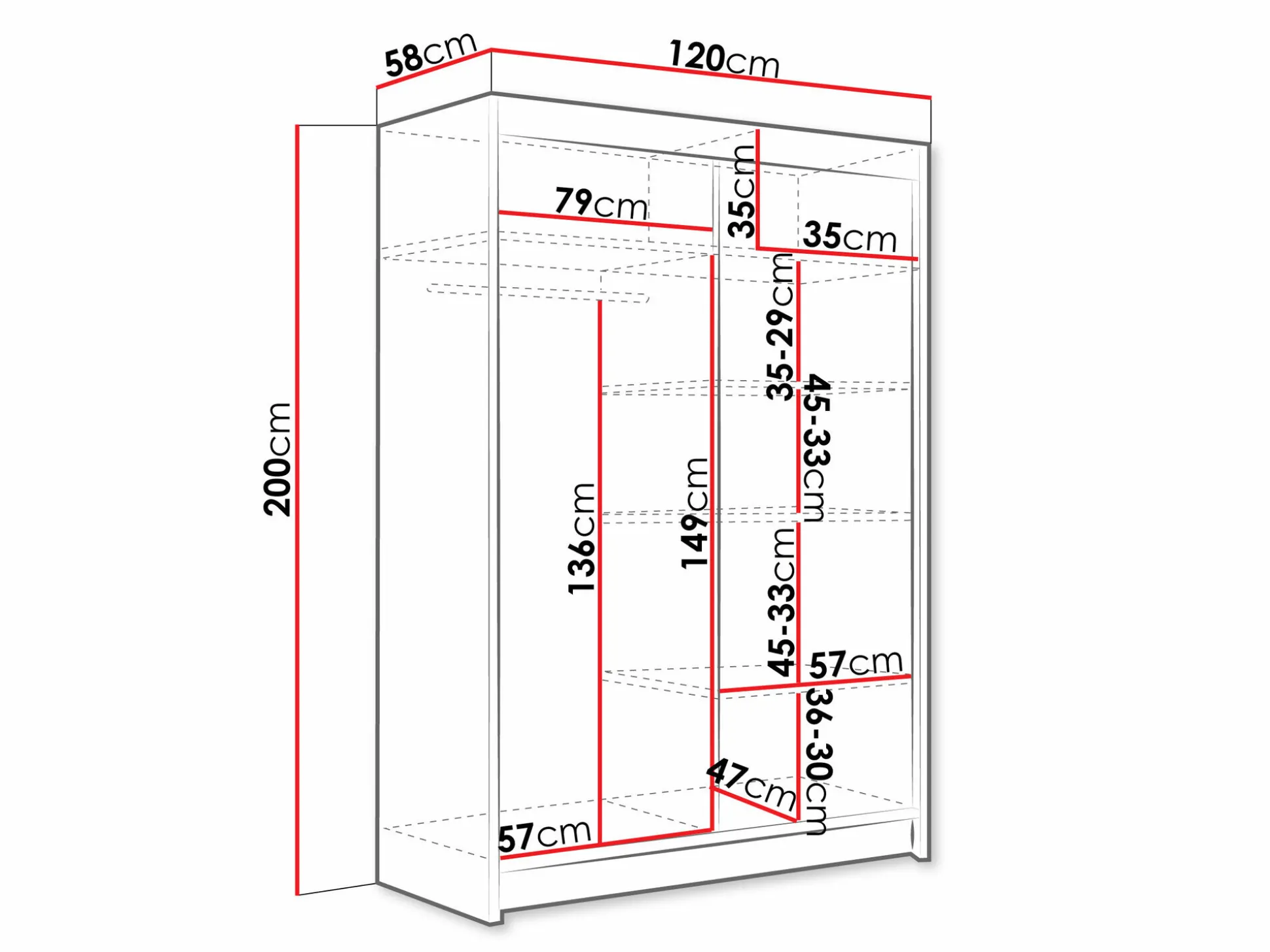 Garderobeskab Closico Pacron VII (Hvid)