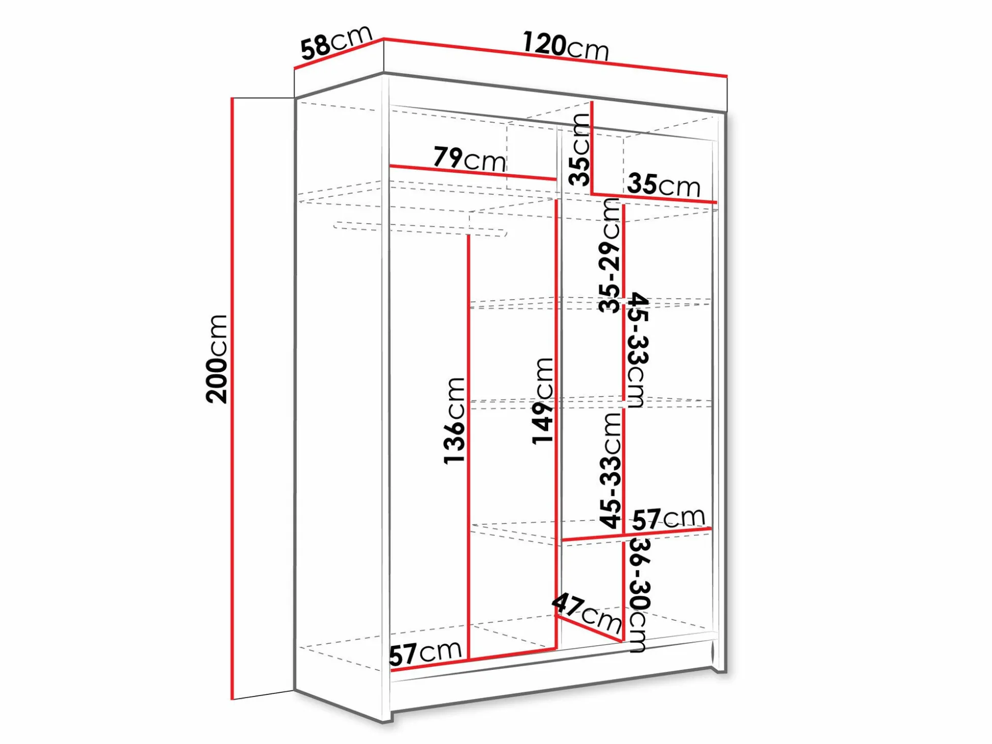 Garderobeskab Closico Pacron S (Sonoma eg)