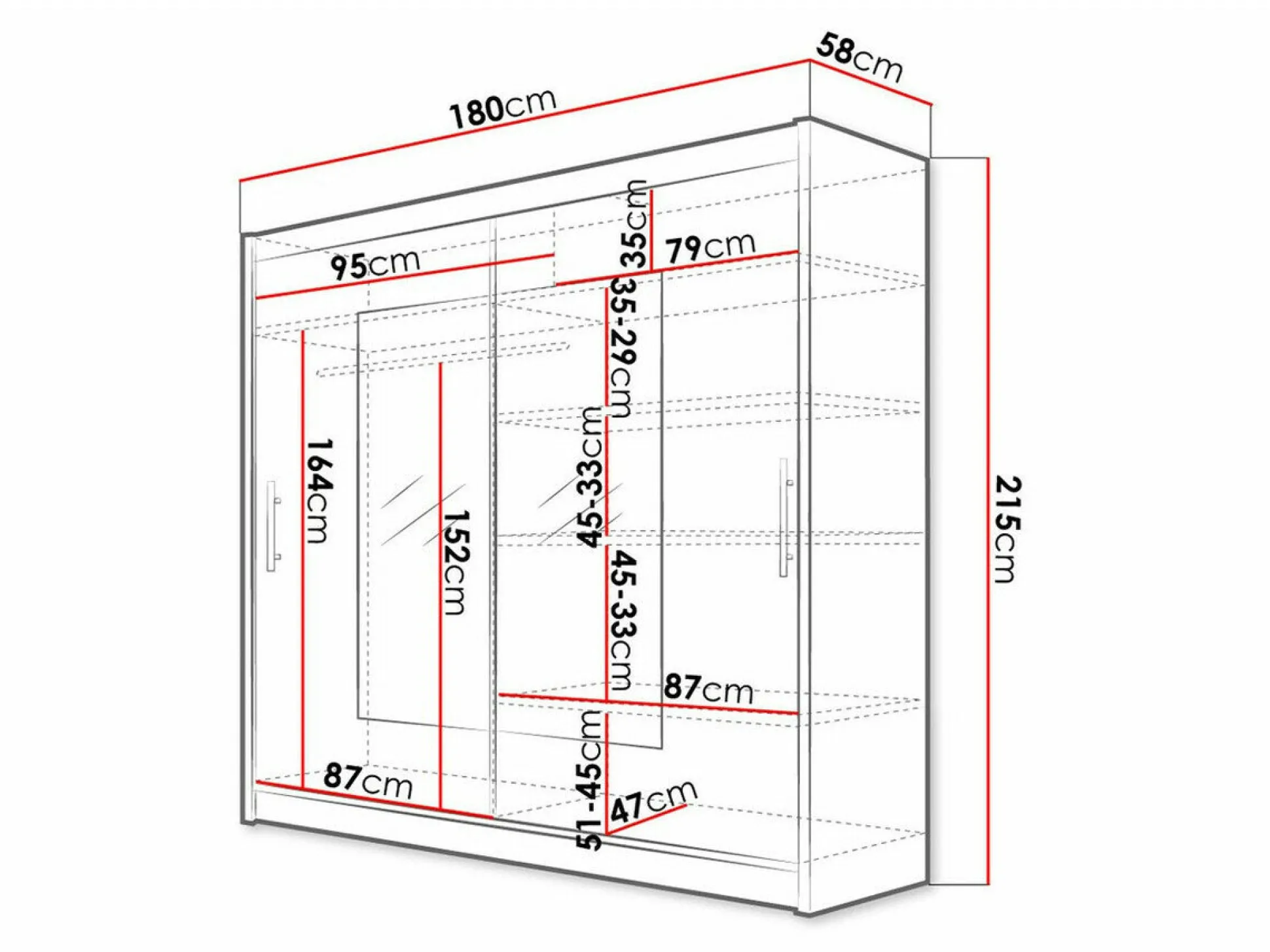 Garderobeskab Closico Pallor VII (Sort)