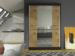 Garderobeskab Closico Salvor II (Sort + Artisan eg)