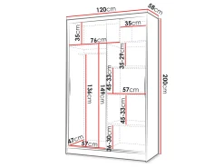 Garderobeskab Closico Salvor II (Sort + Artisan eg)
