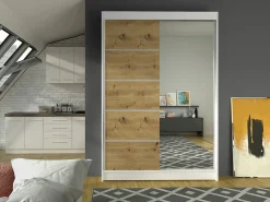 Garderobeskab Closico Salvor III (Hvid + Artisan eg)