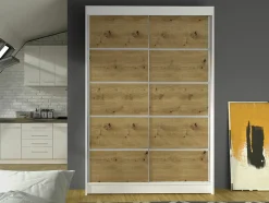 Garderobeskab Closico Salvor IV (Hvid + Artisan eg)