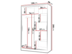 Garderobeskab Closico Salvor IV (Hvid + Artisan eg)