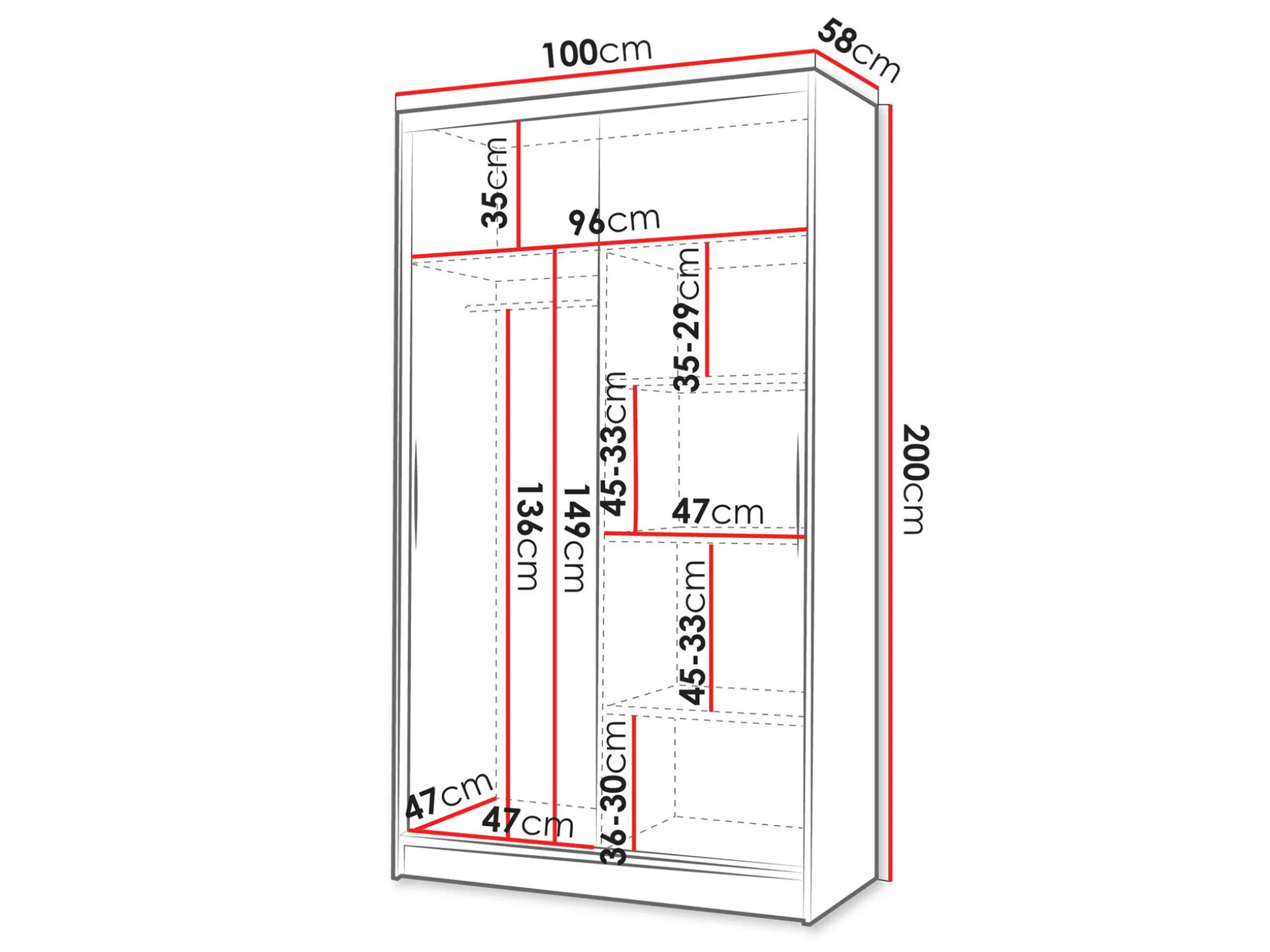 Garderobeskab Closico Structor II (Sort + Artisan eg)