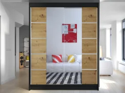 Garderobeskab Closico Vastor V (Sort + Artisan eg)