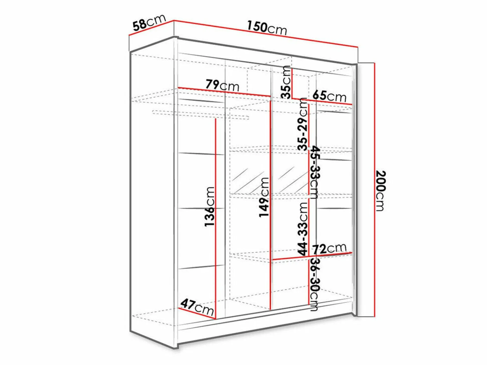 Garderobeskab Closico Vastor V (Sort + Artisan eg)