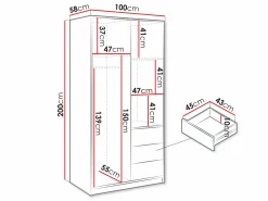 Garderobeskab Collis (Wotan eg + Sort)