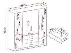 Garderobeskab Dortivu (Grafit)
