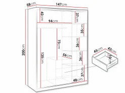 Garderobeskab Dortivu II (Wellington eg)