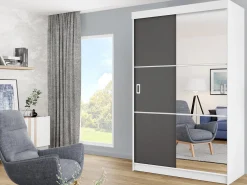 Garderobeskab Dover 111 (Hvid + Grafit)