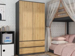 Garderobeskab Elbvelu 116 (Antracit + Artisan eg)