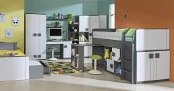 Garderobeskab Elmenou 100 (Hvid + Antracit)