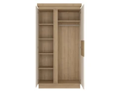 Garderobeskab Feldeli 106 (Riviera egetræ + Glansfuld hvid)