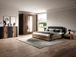 Garderobeskab Felelie 100 (Mørk flagstaf eg + Kobber)