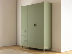Garderobeskab Fertalu 100 (Grøn + Egetræ)