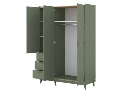 Garderobeskab Fertalu 100 (Grøn + Egetræ)