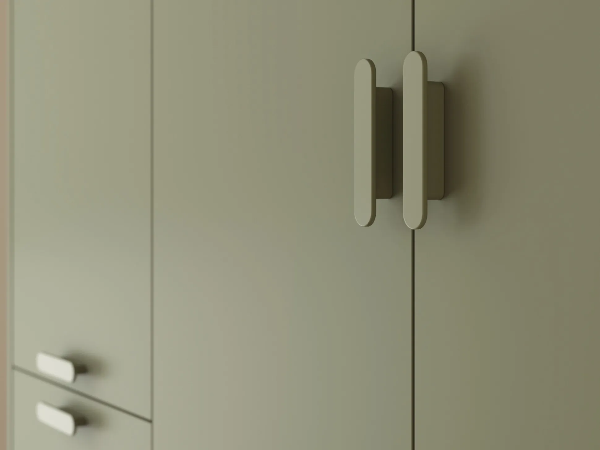 Garderobeskab Fertalu 100 (Grøn + Egetræ)